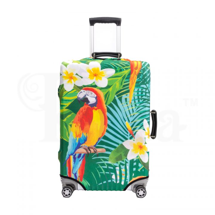 periea Periea Elasticated Protective Suitcase Cover – Small Medium Large or Extra-large – ‘Tropical Parrot’