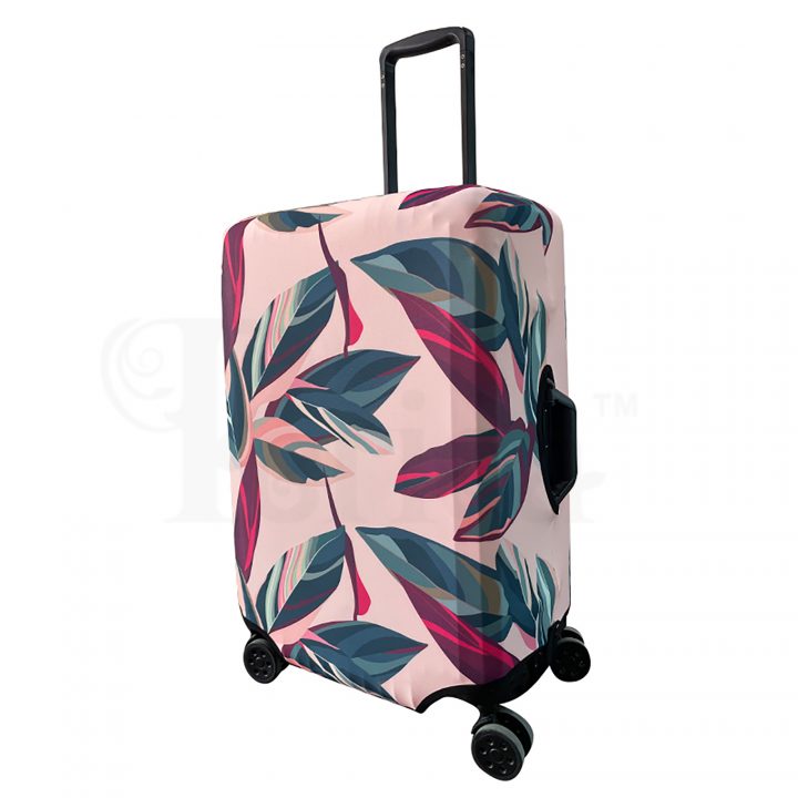 Periea Periea Elasticated Protective Suitcase Cover – Small Medium Or Large – ‘Peach Leaves’