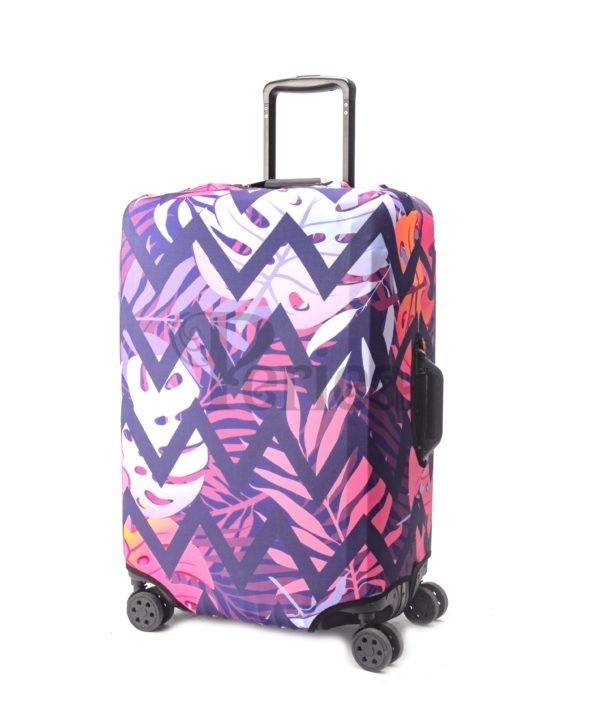 Periea Periea Elasticated Protective Suitcase Cover – Small Medium Or Large – ‘Purple Zigzag’