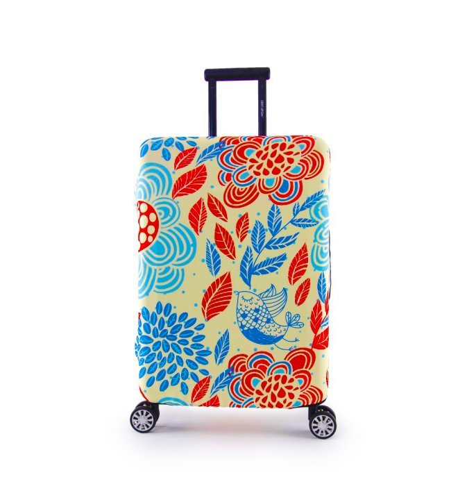 periea Periea Elasticated Protective Suitcase Cover – Small Medium or Large – ‘Red and Blue Leaves’