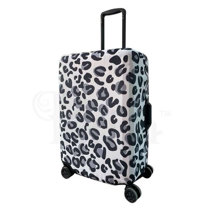 Periea Periea Elasticated Protective Suitcase Cover – Small Medium Or Large – ‘Silver Leopard’