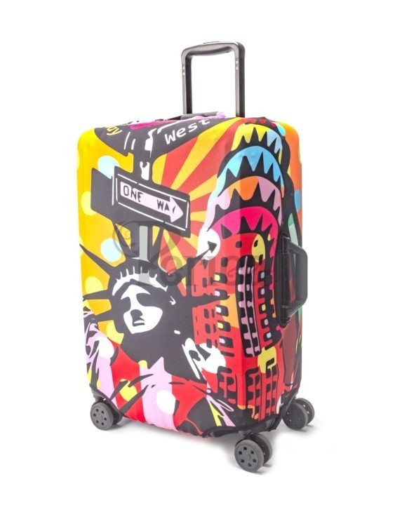 Periea Periea Elasticated Protective Suitcase Cover – Small Medium Or Large – ‘Pop Art Statue Of Liberty’