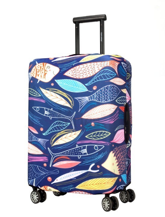 Periea Periea Elasticated Protective Suitcase Cover – Small Medium Or Large – ‘Fish’