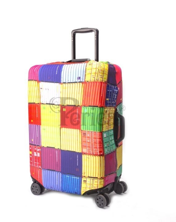 Periea Periea Elasticated Protective Suitcase Cover – Small Medium Or Large – ‘Colourful Squares’