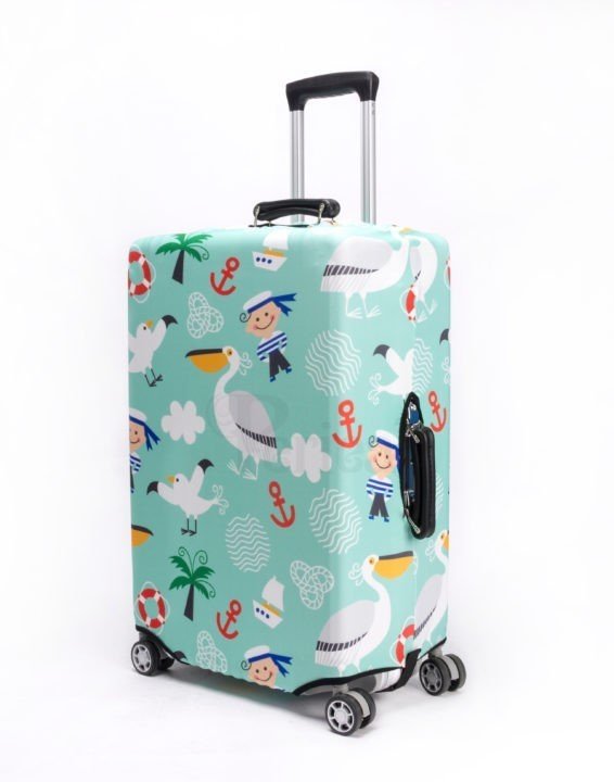 Periea Periea Elasticated Protective Suitcase Cover – Small Medium Or Large – ‘Seaside’