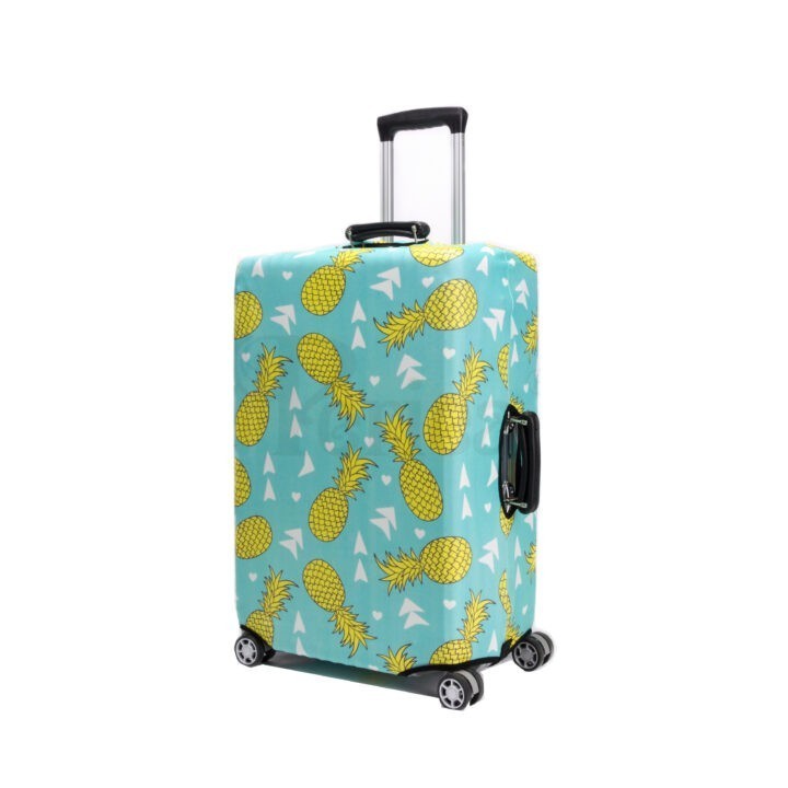 Periea Periea Elasticated Protective Suitcase Cover – Small Medium Or Large – ‘Green With Yellow Pineapples’