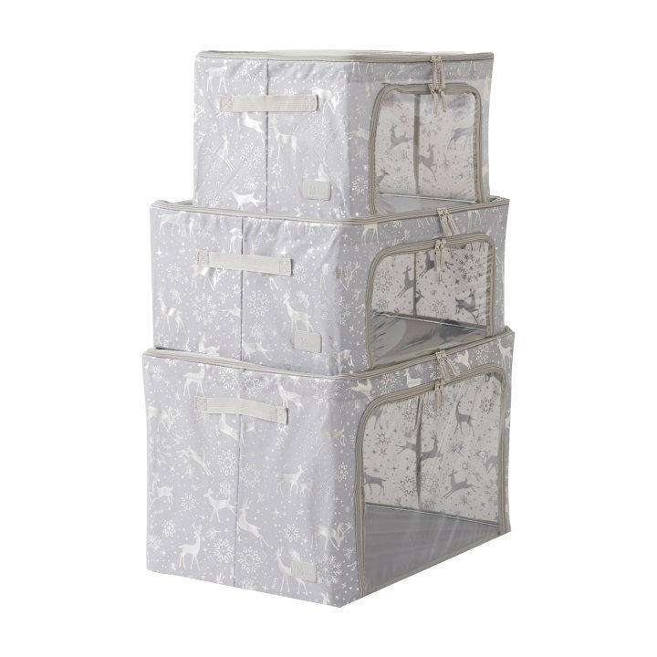 Periea Periea ‘Eve’ Set Of 3 Christmas Storage Boxes With Bauble Ornament Storage (S M L)