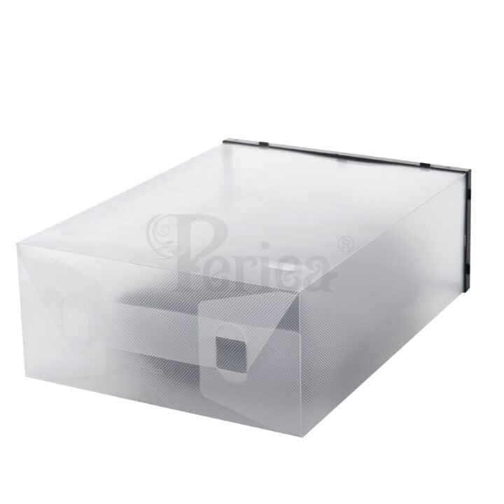 Periea Periea ‘Faith’ Strong Plastic Shoe Storage Boxes With Front Flap – Ideal For Ankle Boots – 8 Pack