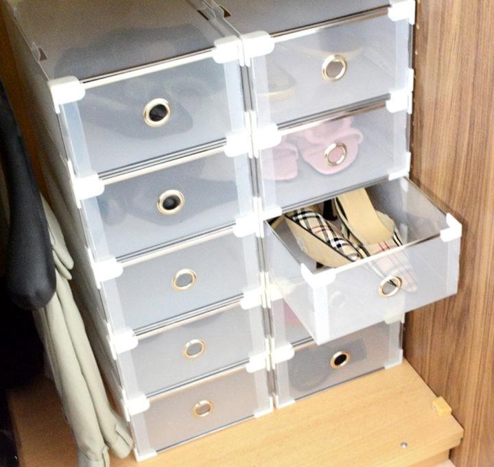 Periea Periea Frosted Plastic Shoe Storage Drawers – Della – Pack Of 2 4 6 8 Or 10 (for Women’s Shoes)