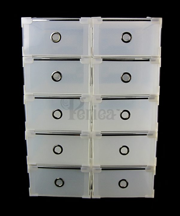 Periea Periea Frosted Plastic Shoe Storage Drawers – Hilda – Pack Of 2 4 6 8 Or 10 (for Men’s And Women’s Shoes)