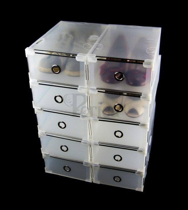 Periea Periea Frosted Plastic Shoe Storage Drawers – Hilda – Pack Of 2 4 6 8 Or 10 (for Men’s And Women’s Shoes)