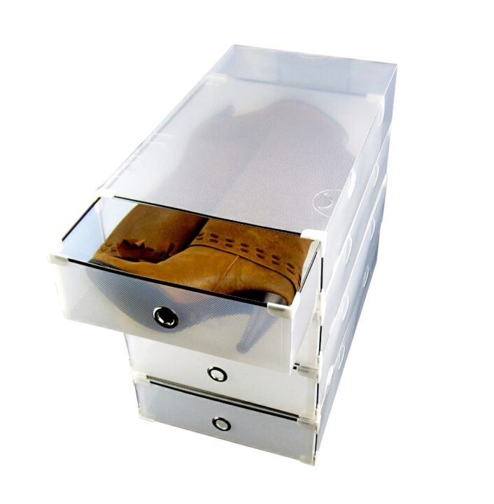 Periea Periea Frosted Plastic Shoe Storage Drawers – Rosa – Pack Of 4 (for Knee-high Boots)