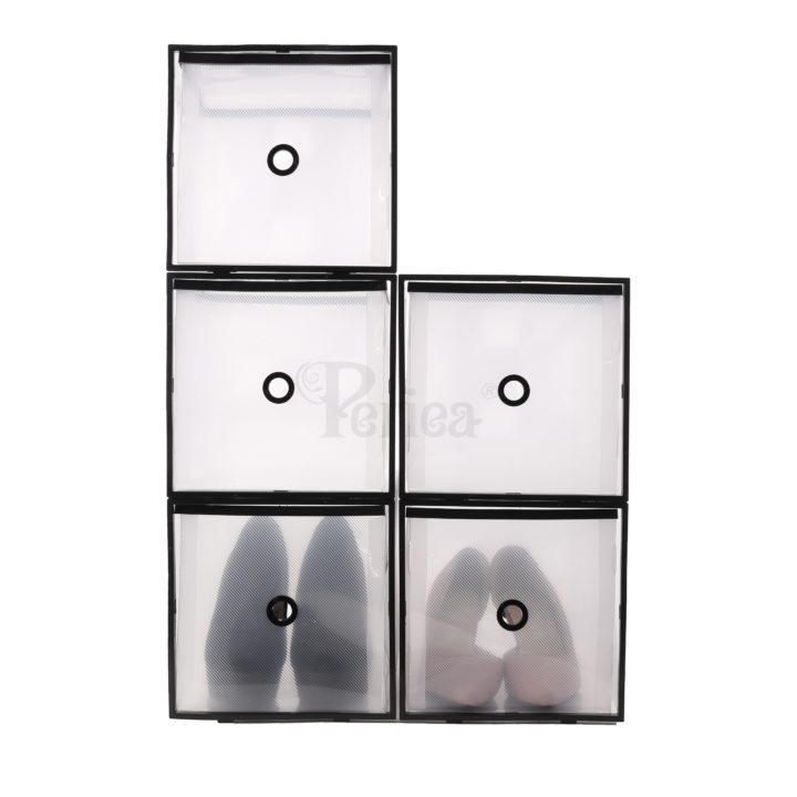 Periea Periea Frosted Plastic Shoe Storage Drawers – Zara – Pack Of 6 (for High Heels)