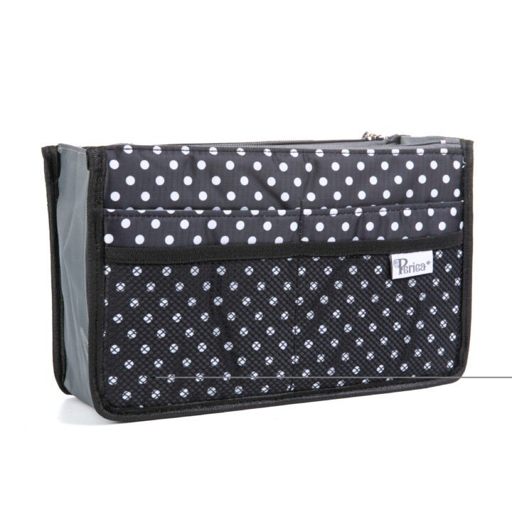 periea Periea Handbag Organiser – Chelsy – Black with White Polka-dots – Small Medium or Large
