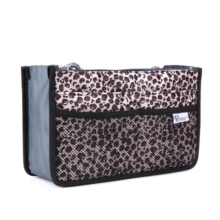 periea Periea Handbag Organiser – Chelsy – Gold Leopard Spots – Small Medium or Large