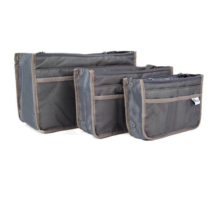 Periea Periea Handbag Organiser – Chelsy – Grey – Small Medium Or Large
