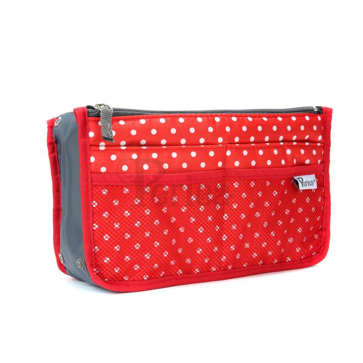 periea Periea Handbag Organiser – Chelsy – Red with White Polka-dots – Small Medium or Large
