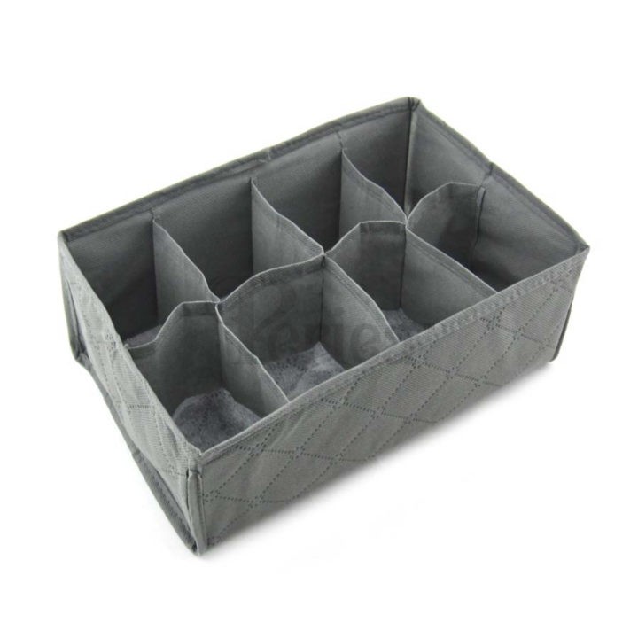 periea Periea® ‘Suzy’ Drawer Organiser – 8 Compartments – Foldable Drawer Dividers for Tidying & Organising Clothes Underwear & All Kinds of Accessories – Anti-odour & Anti-mould Fabric