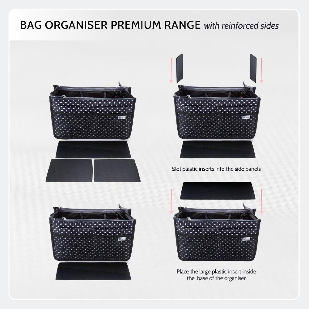 periea Periea Structured Handbag Organiser – Chelsy Premium – Various Colours Available – Small Medium Or Large