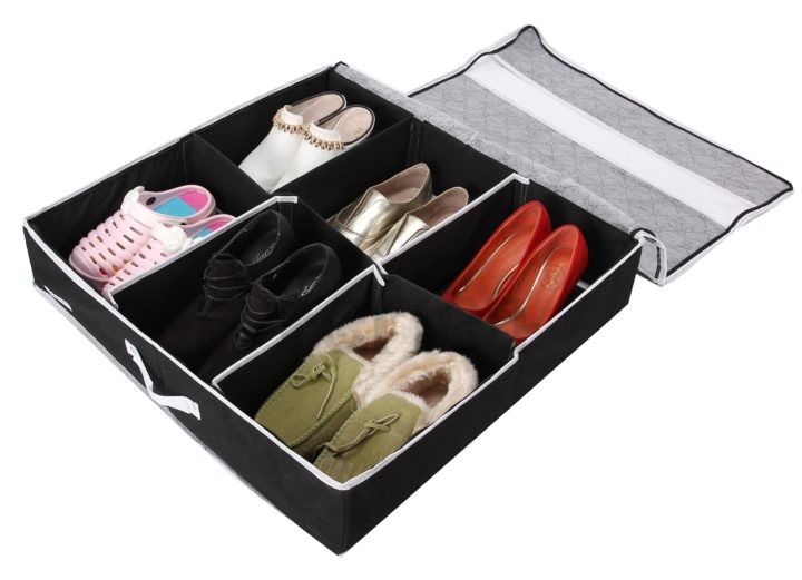 Periea Periea Sturdy Under Bed Shoe Storage Organiser With Hard Base And Sides – Sami – (Holds 3-12 Pairs)