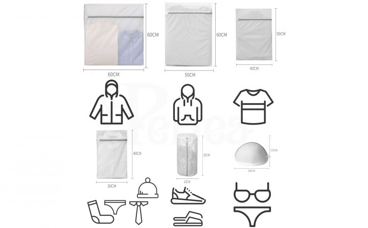 Periea Periea ‘Sue’ Mesh Laundry Wash Bags For Delicates Bras Shoes & Clothes With Zips – Reuseable Washing Machine Bags – Net Travel Bags – Protect Your Garments