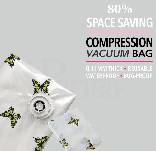 periea Periea x2 Space Saving Vacuum Storage Bags for Clothes and Bedding – 5 Patterns & 3 Sizes