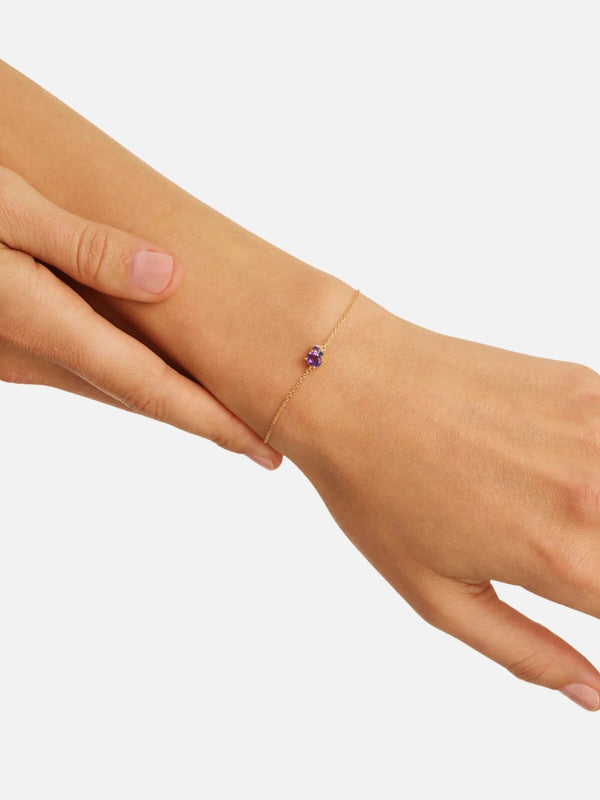 Perlu 18k Gold Vermeil Kindred Birthstone Bracelet - February
