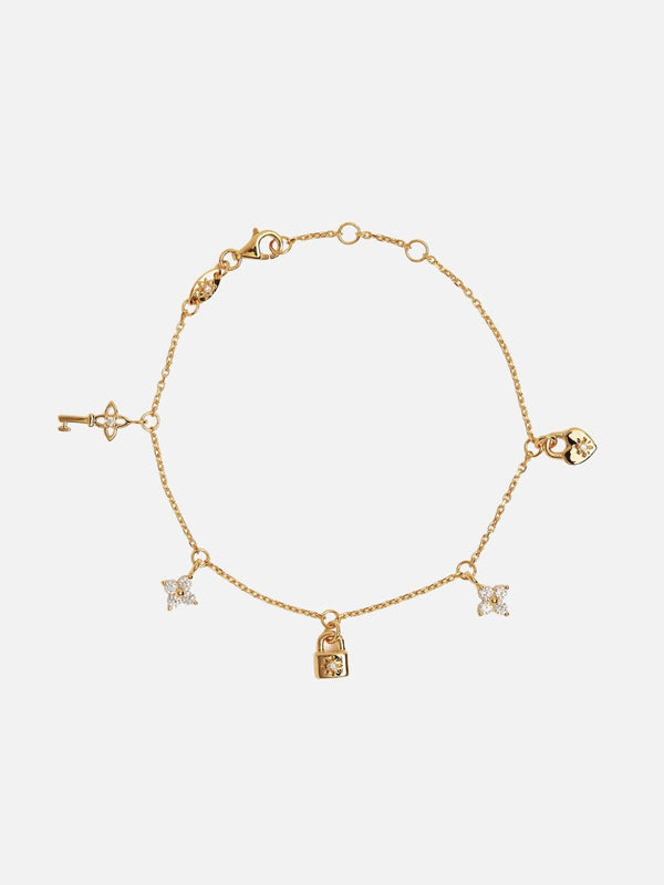 perlu 18k Gold Vermeil Love Unlocked Charm Bracelet