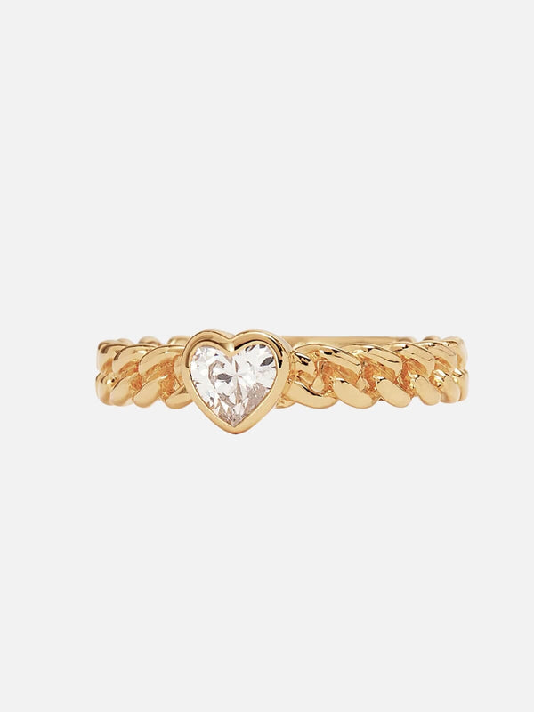 Perlu 18k Gold Vermeil Radiant Heart Engravable Ring