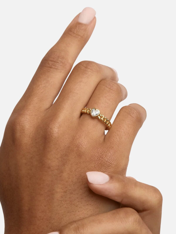 Perlu 18k Gold Vermeil Radiant Heart Engravable Ring