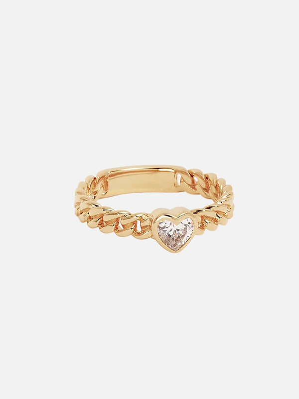perlu 18k Gold Vermeil Radiant Heart Engravable Ring