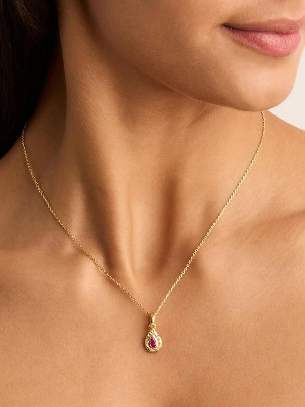 Perlu 18k Gold Vermeil With Love Birthstone Annex Link Pendant - July