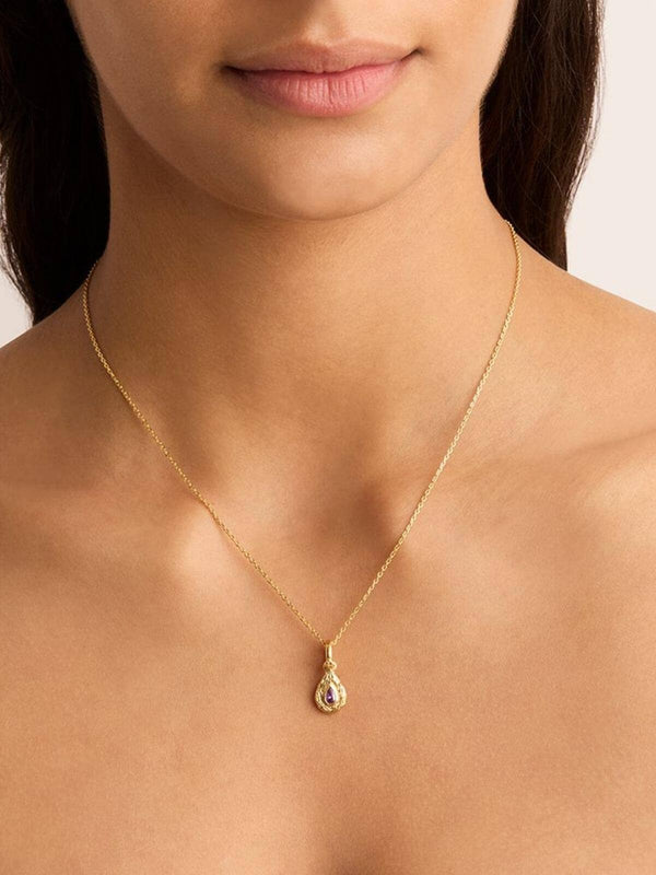 Perlu 18k Gold Vermeil With Love Birthstone Annex Link Pendant - February