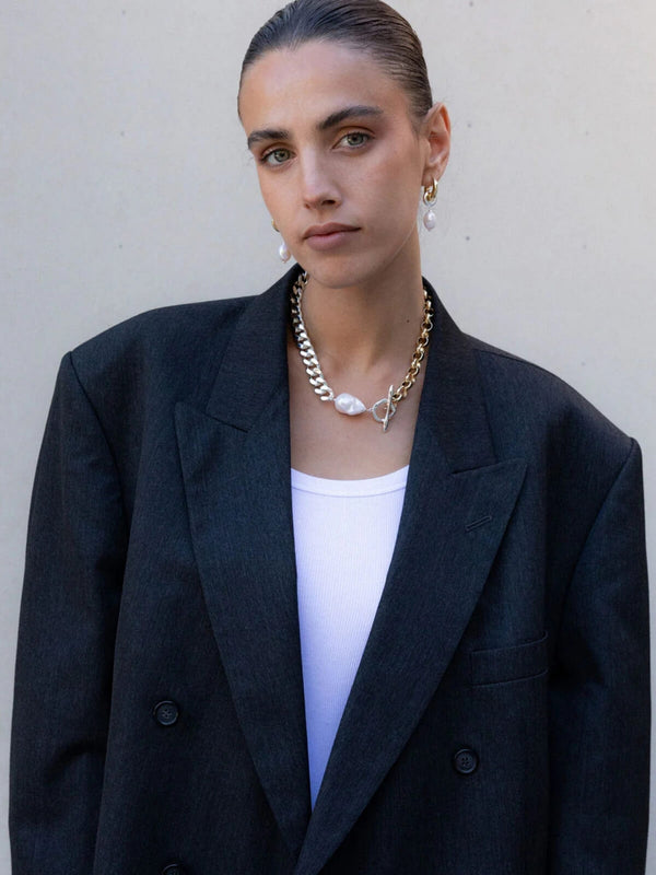 Perlu Amalgamated Pearl Statement Necklace: Freshwater Pearl