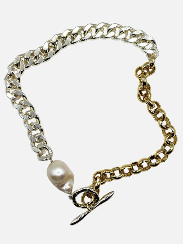 perlu Amalgamated Pearl Statement Necklace: Freshwater Pearl