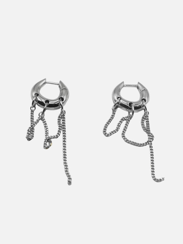perlu Dripping Chain Huggie Earrings: Solid Sterling Silver