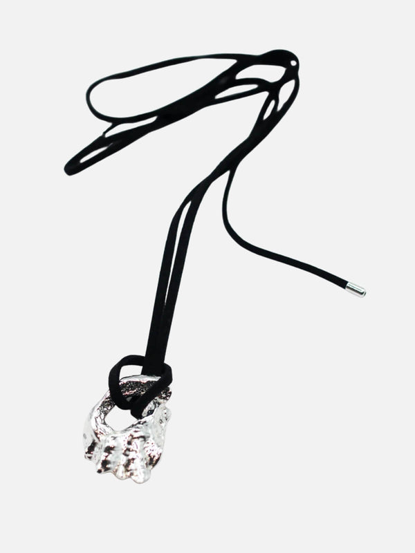 perlu Horizons Shell Cord Necklace: Brass + Sterling Silver Plating