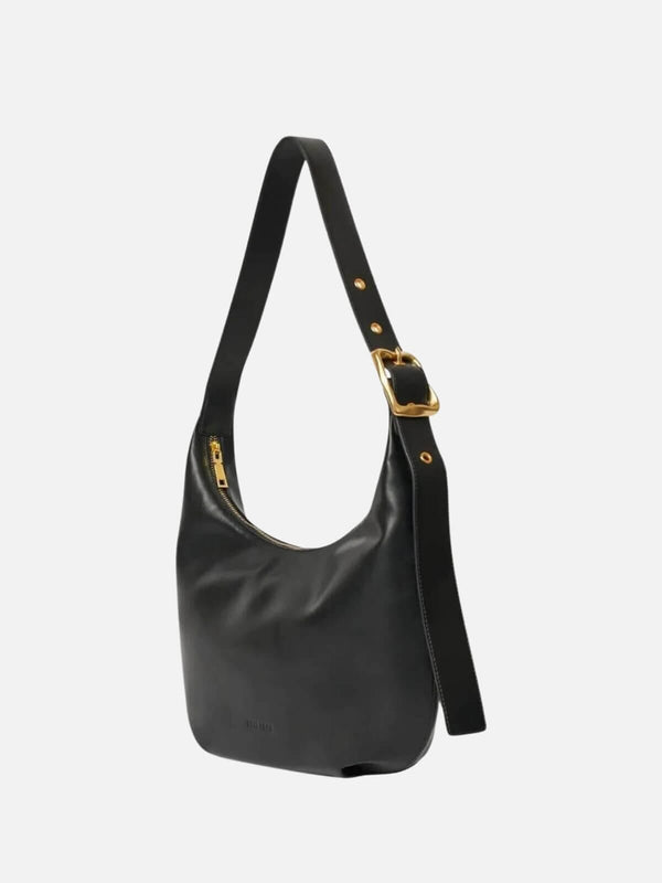 Perlu Large Everyday Croissant Buckle Bag - Black Recycled PU