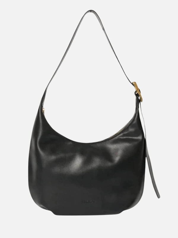 perlu Large Everyday Croissant Buckle Bag - Black Recycled PU