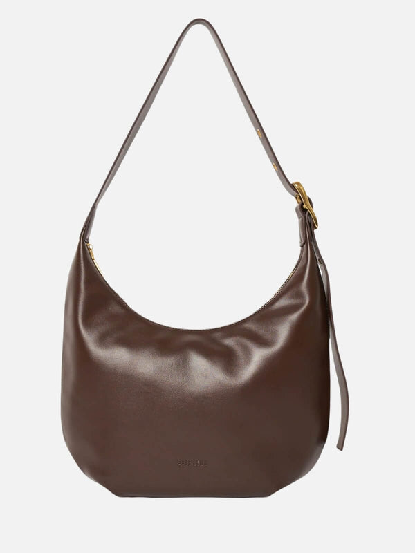 perlu Large Everyday Croissant Buckle Bag - Chocolate Recycled PU