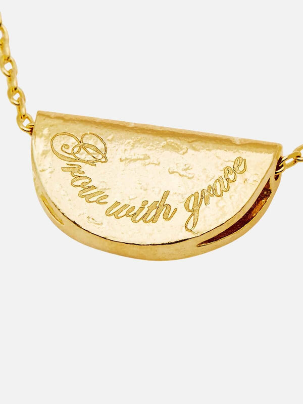 Perlu Lotus Birthstone Necklace - December | Blue Topaz - Gold