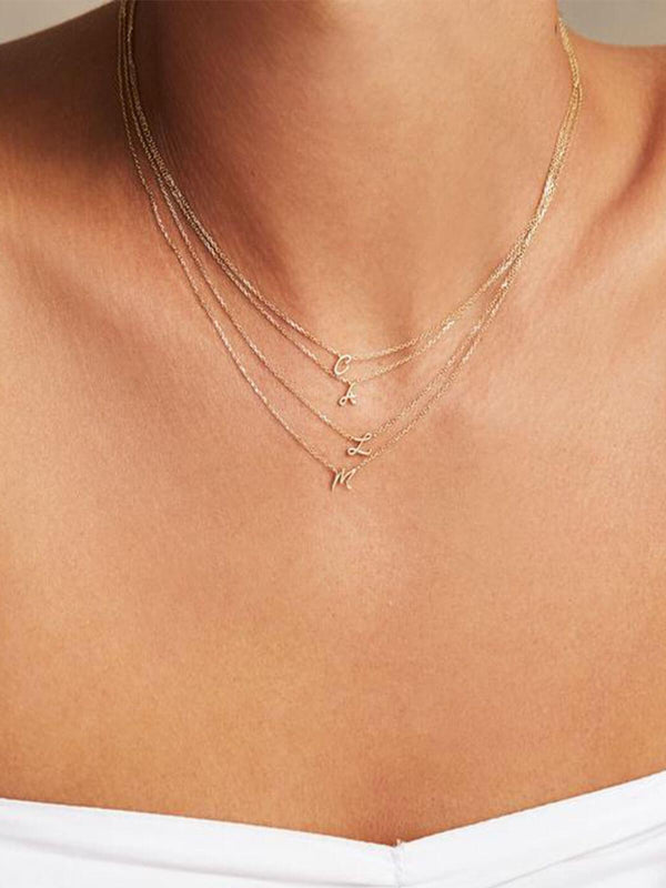 Perlu 14K Gold Love Letter Necklace