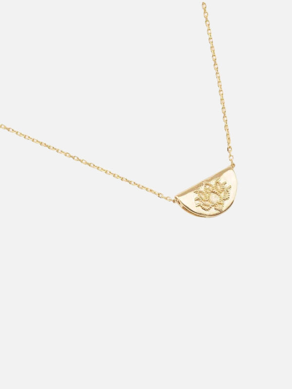 perlu 14k Gold Mini Lotus Necklace - Solid Gold