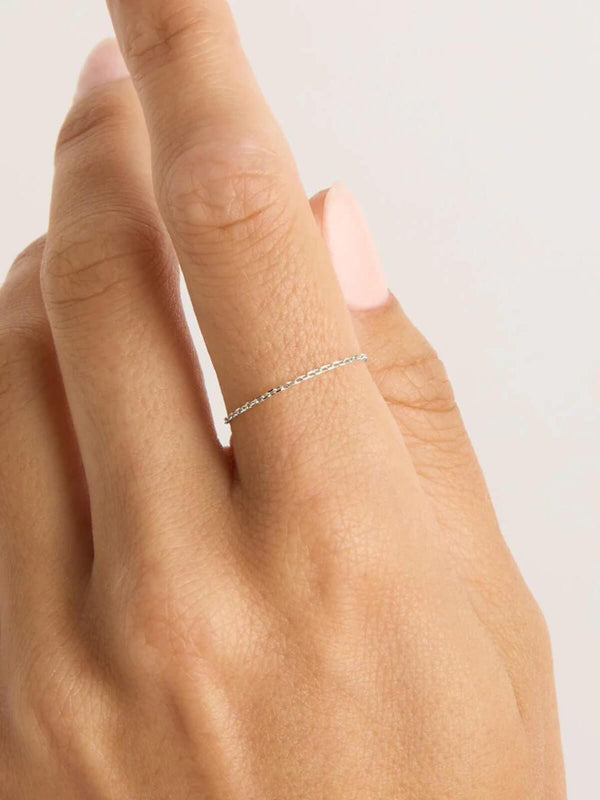 Perlu 14K White Gold Purity Chain Ring