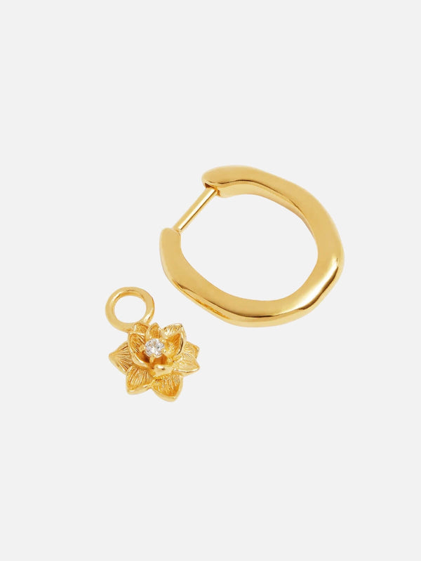 Perlu 18k Gold Vermeil Bloom Within Lotus Hoops