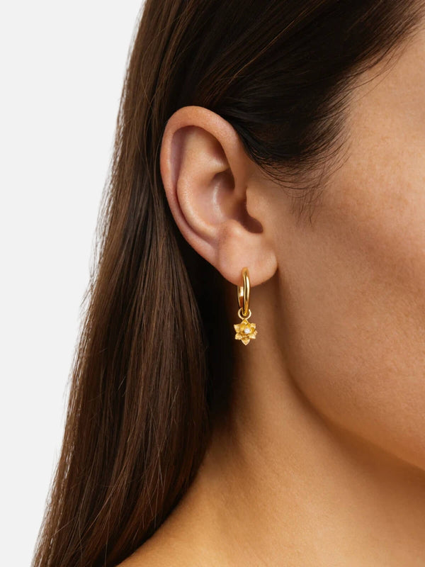 Perlu 18k Gold Vermeil Bloom Within Lotus Hoops