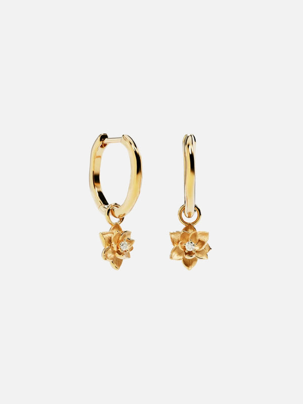 perlu 18k Gold Vermeil Bloom Within Lotus Hoops