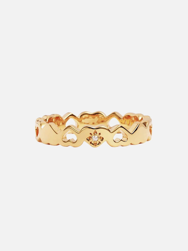 Perlu 18k Gold Vermeil Connected Hearts Ring