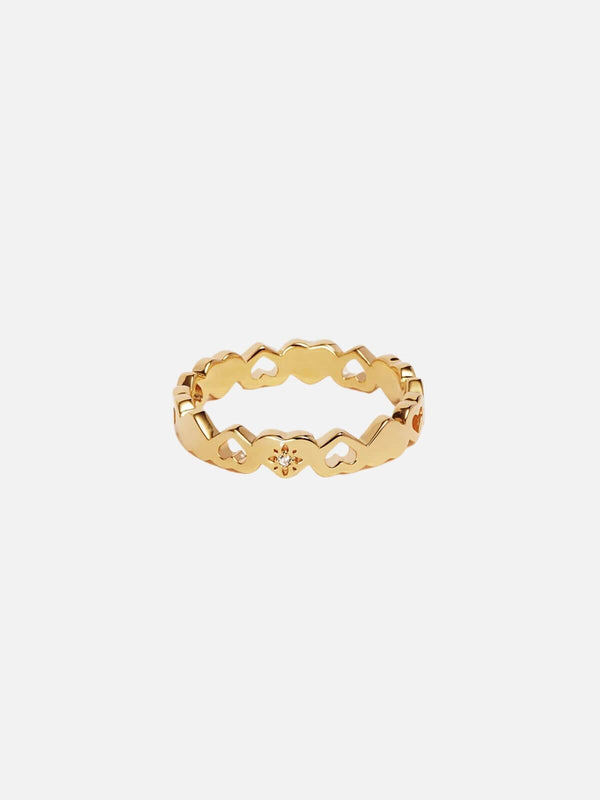 perlu 18k Gold Vermeil Connected Hearts Ring