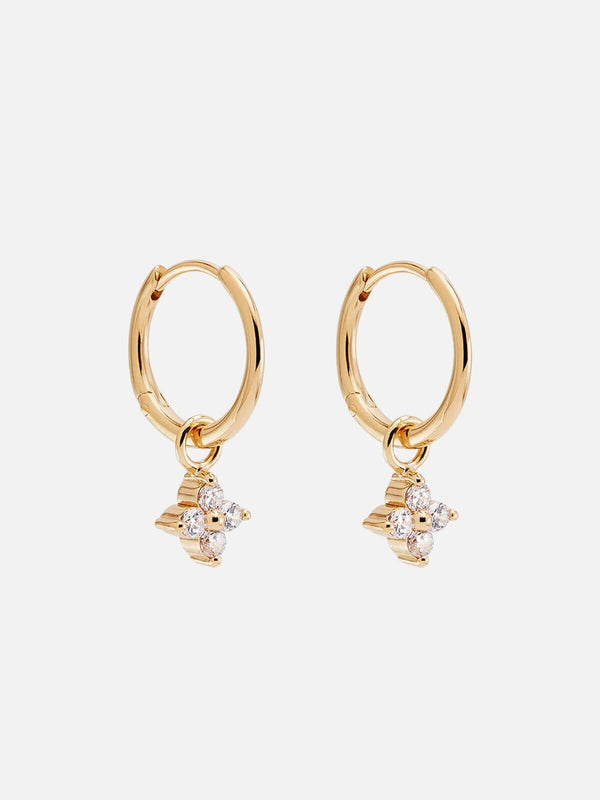 perlu 18k Gold Vermeil Crystal Bloom Hoops